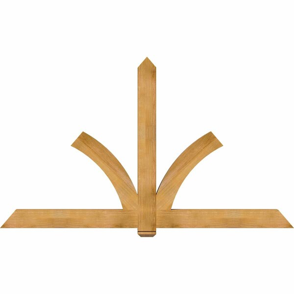 Ekena Millwork Redmond Rough Sawn Timber Gable Bracket, Western Red Cedar, 96"W x 56"H x 4"D x 6"F, 14/12 Pitch GBW096X56X0406RED00RWR - main